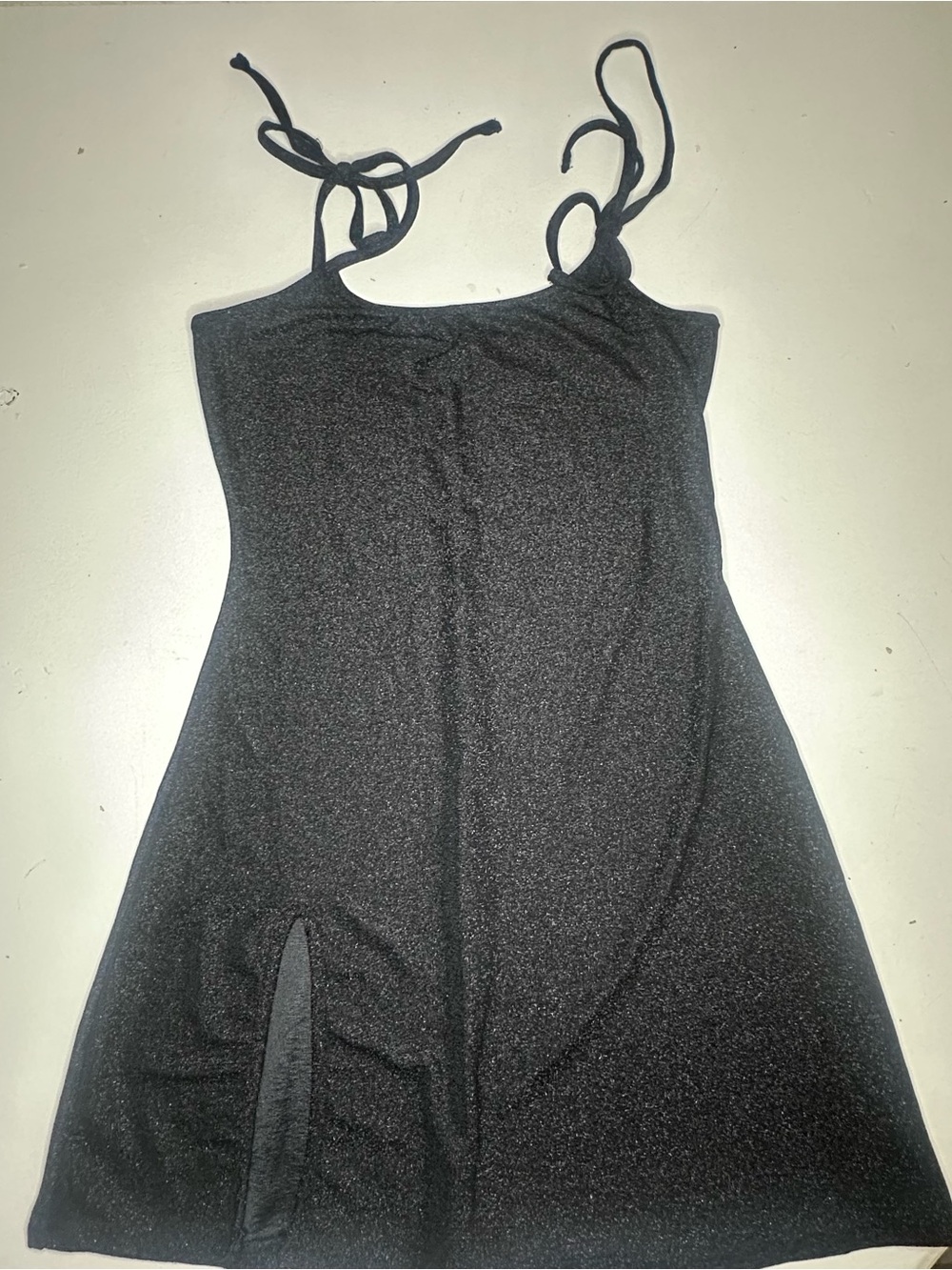 Tunnel Vision  black glitter or shimmer mini dress medium